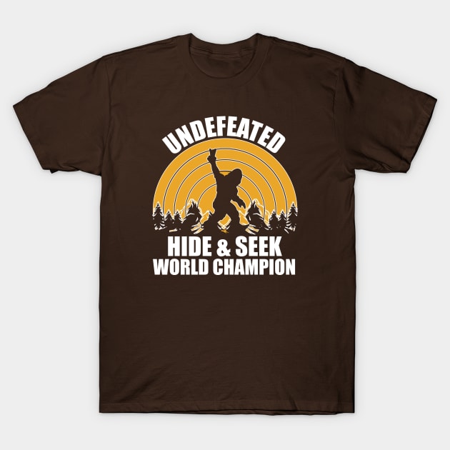 Hide & Seek World Champion Bigfoot T-Shirt by Clawmarks